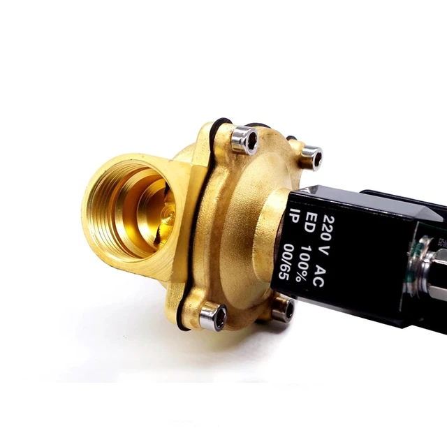 Alt view image 5 of 5 - Water Air Solenoid Valve with Timer 220v 110v 24v Normally Closed 3/8 1/2 3/4 1-1/4 1.5 2 Brass Electric Valve(Npt-110vac-80 Degree,3/8 Inch)