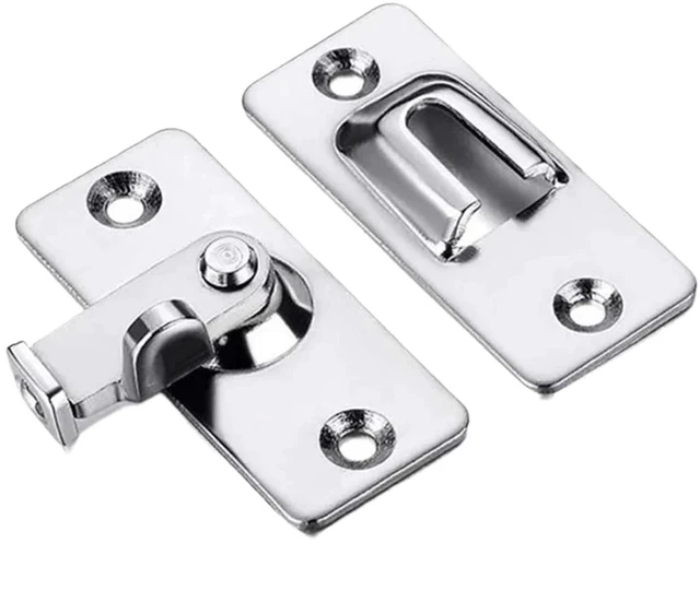 Main image of 90 Degree Door Lock Flip Latch Gate Latches Door Lock for Barn Wood Fence Sliding Doors 304 Stainless Steel Gate Hardware 1Pcs(Silver)