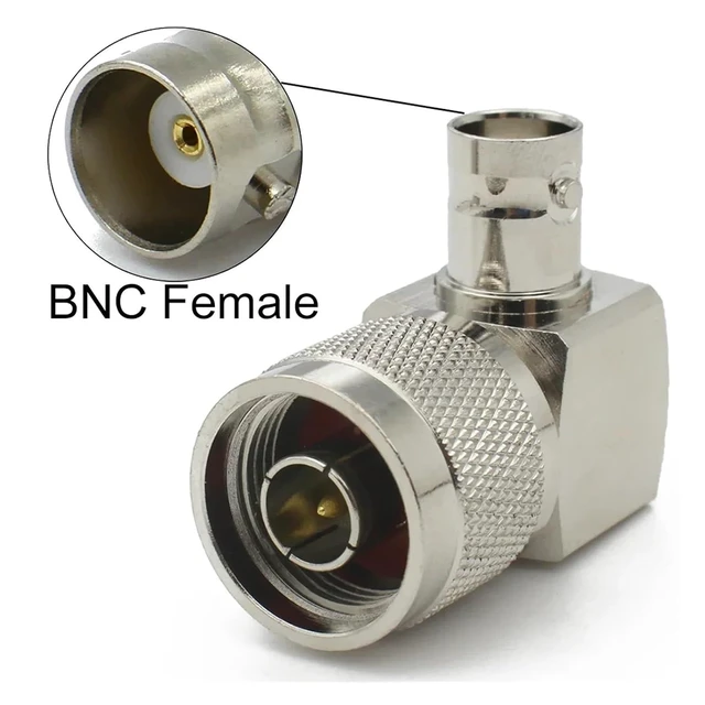 Alt view image 2 of 2 - 1 L16 N-Type to BNC Male/Female Q9 90-Degree Right-Angle coaxial Adapter(N-J to BNC-K)