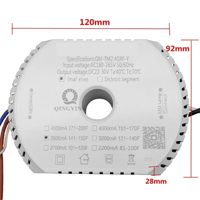 Alt view image 3 of 5 - 1pcs GM-TM2.4GRF-Y DC22-30V Two Wires and 2 Colors Lamp LED Driver Tmall 2.4G Intelligent Power Supply Modul(2200mA)