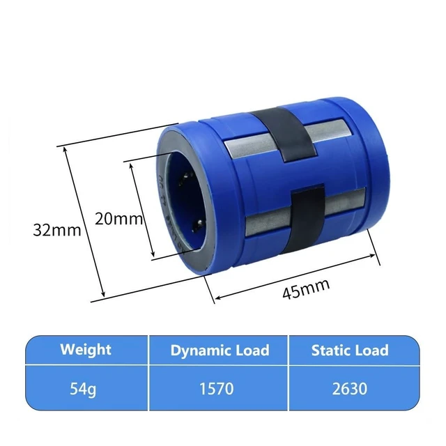 Alt view image 2 of 7 - 1pcs Ball Bearing Bushing LMES20UU/LMES25UU/LMES30UU/LMES40UU CNC Linear Motion Bearings for Mechanical(LMES20UU)