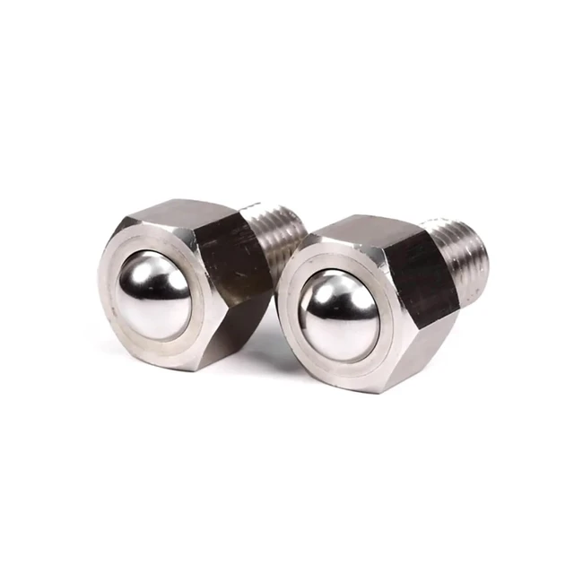 Alt view image 6 of 6 - Stainless Steel Universal Ball Transfer Unit with Hex Base - M6-M20 for Conveyor & Material Handling(Steel Ball M10)