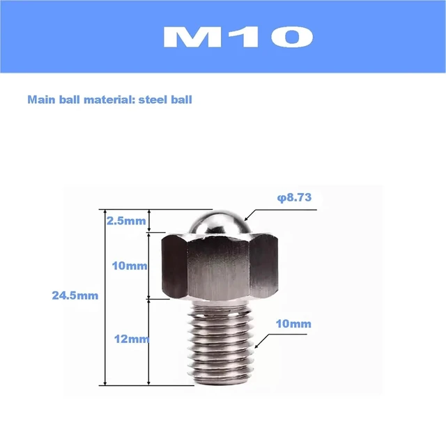 Alt view image 2 of 6 - Stainless Steel Universal Ball Transfer Unit with Hex Base - M6-M20 for Conveyor & Material Handling(Steel Ball M10)