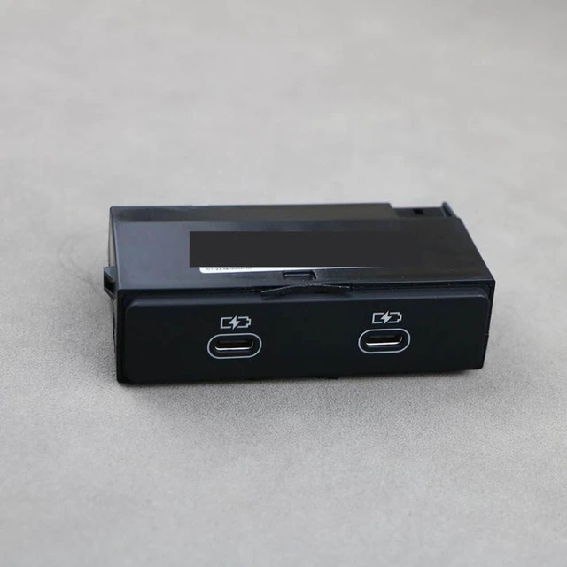 Alt view image 2 of 4 - USB Type C Port with Integrated Voltage Converter 2 Holes Rear Center Compatible with A6 Avant C8 A7 A8 Q7 Q8 4N1035954