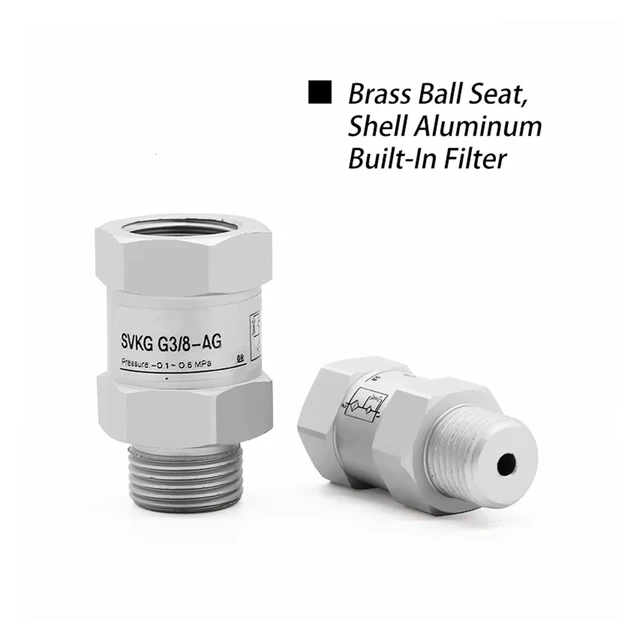Alt view image 4 of 5 - 1pcs Vacuum Safety Logic Valve Check Valves Sucker SVK-SVKG-G1/8/G1/4/G3/8/G1/2-IG-AG(SVKG G1-4-AG)