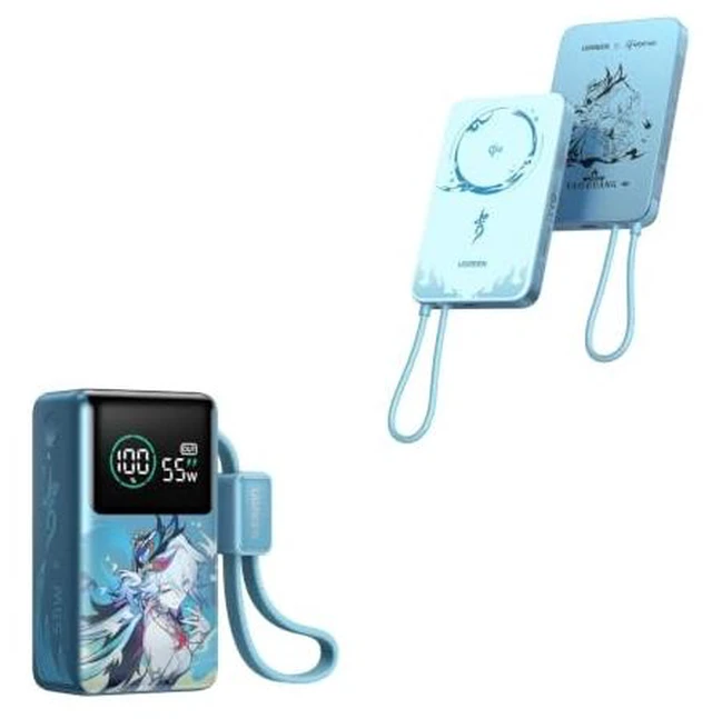 Main image of x Honkai: Star Rail Charging Bundle, 10000mAh 55W USB-C Power Bank with Built-in Cable & MagFlow Air Qi2 15W Magnetic Power Bank, Fast Charging for iPhone 17/16/15