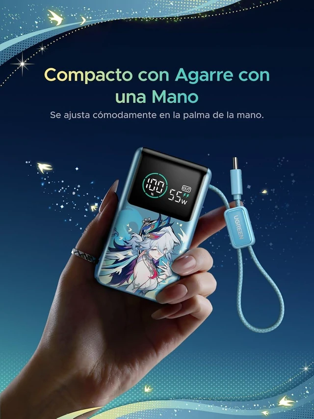Alt view image 4 of 4 - x Honkai: Star Rail Charging Bundle, 10000mAh 55W USB-C Power Bank with Built-in Cable & MagFlow Air Qi2 15W Magnetic Power Bank, Fast Charging for iPhone 17/16/15