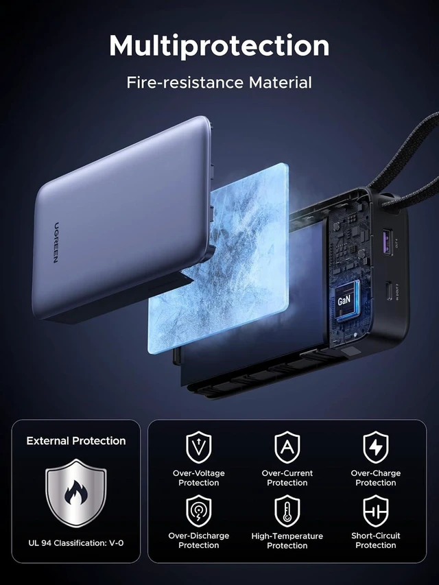 Alt view image 7 of 7 - 20000mAh 30W PD Power Bank with Builtin USBC & Lightning