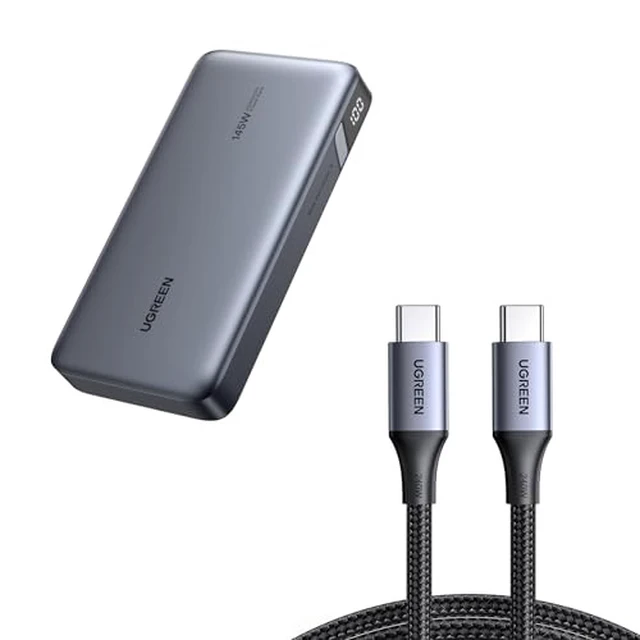 Main image of 145W Power Bank Bundle with 240W 6FT USB C to USB C Cable for iPhone 15 Pro Max, Samsung Galaxy S24/S23, MacBook Pro/Air, iPad Pro/Air/Mini, Dell XPS