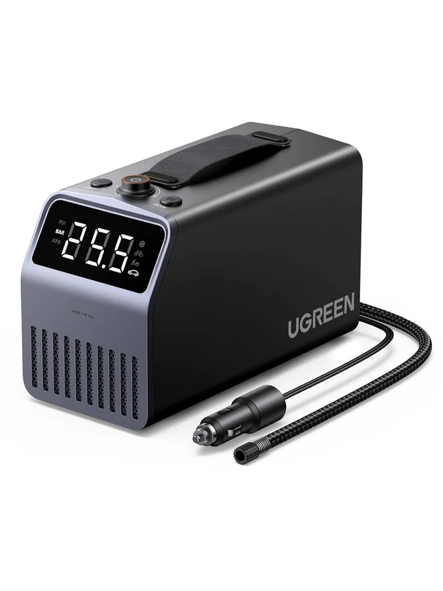 Main image of Portable Tire Inflator Air Compressor, Fast 1-Min Inflation Car Tire Pump with LED Screen, 4500mAh Battery, Preset Pressure & Auto Stop, for Car, Motorcycle, Bike & Ball