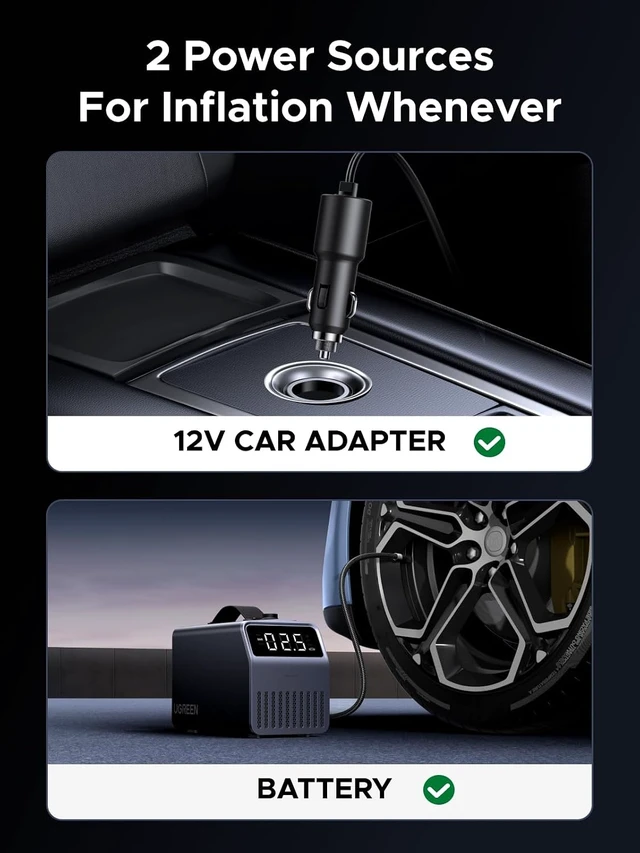 Alt view image 6 of 7 - Portable Tire Inflator Air Compressor, Fast 1-Min Inflation Car Tire Pump with LED Screen, 4500mAh Battery, Preset Pressure & Auto Stop, for Car, Motorcycle, Bike & Ball