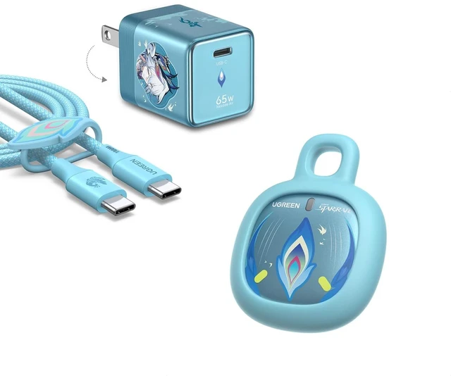 Main image of x Honkai: Star Rail Travel Essentials Bundle, 65W Nexode Air GaN USB-C Charger with Cable & FineTrack Mini2 Bluetooth Tracker Compatible with Apple Find My (iOS Only)