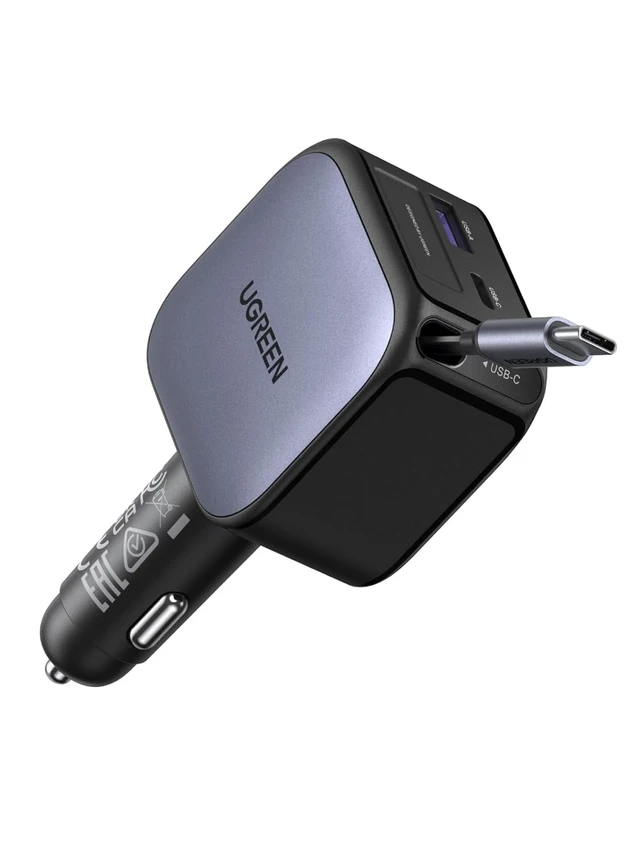 Alt view image 2 of 7 - 90W 2C1A Retractable Car Charger Bundle with 100W Retractable USB C Cable