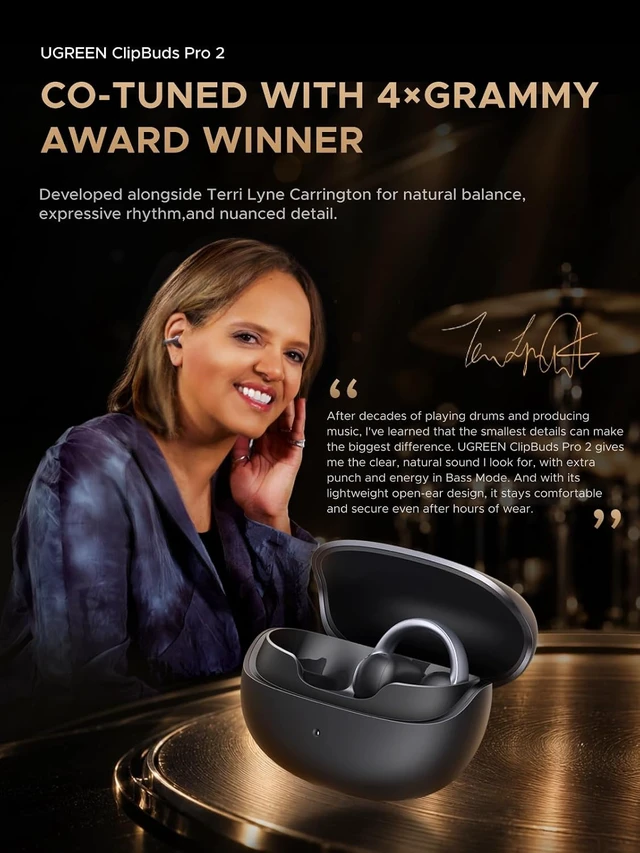 Alt view image 2 of 7 - ClipBuds Pro 2 Open Ear Earbuds Clear Calls Real Time AI Translation
