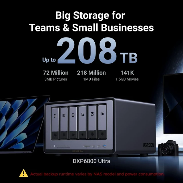 Alt view image 7 of 7 - NAS DXP6800 Ultra 6-Bay for Teams, Small Businesses File Server