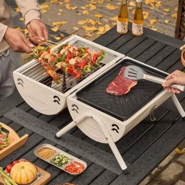 Main image of Barbecue grill - dual-purpose for cooking and grilling, portable outdoor camping, non-smoking barbecue stand, meat cooking stove, manufacturer, gift.