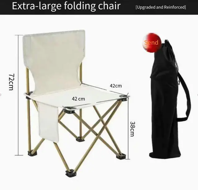 Alt view image 4 of 5 - Cross-border folding chair, outdoor folding chair, stool, foldable portable picnic equipment, supplies, sketching chair, fishing chair Extra-large full maple leaf: 42-42-71cm