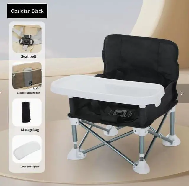 Main image of Holiday outing picnic baby stroller outdoor portable foldable camping beach dining chair for picnicking and beach photography black