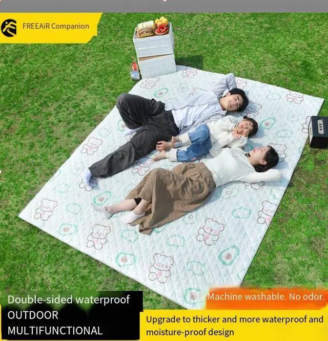 Alt view image 2 of 5 - Picnic mat, waterproof and moisture-proof, thickened outdoor camping avocado 200-150cm