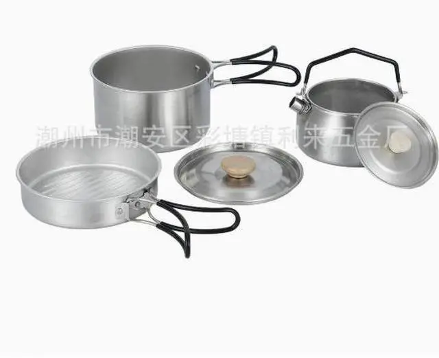 Main image of Cross-border outdoor cookware set, 304 stainless steel camping pot,