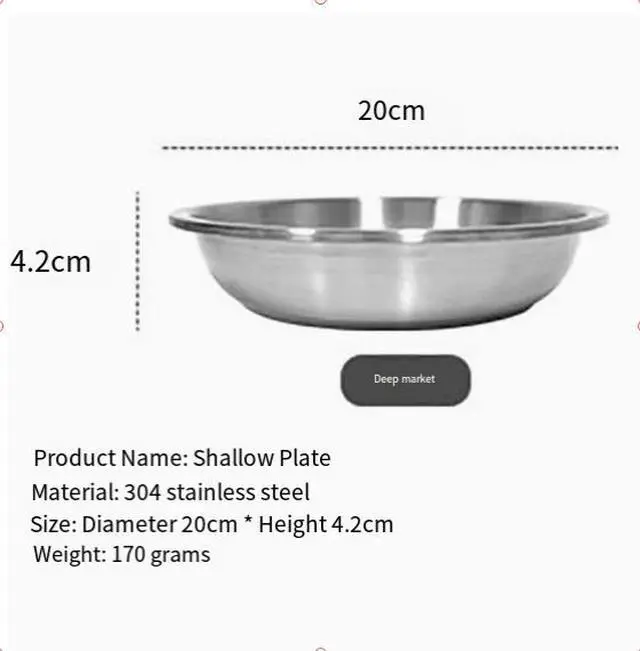 Alt view image 4 of 4 - Outdoor stainless steel round tray for barbecue restaurants, home use