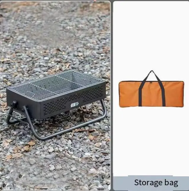 Alt view image 6 of 6 - Outdoor BBQ grill, multi-functional portable folding BBQ rack, Luxury White + Storage Bag