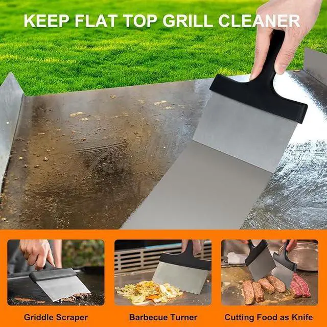 Alt view image 3 of 6 - Griddle Cleaning Kit Compatible with Blackstone - Flat Top Grill Cleaner Grill Cleaning Kit with Grill Brick, Griddle Scraper & Grill Brush, Griddle Seasoning Accessories Kit to Remove Stain