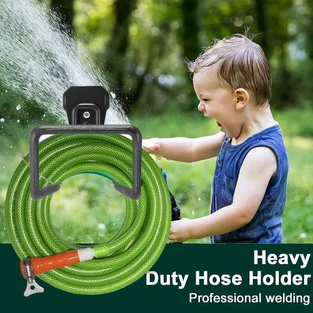 Alt view image 6 of 6 - 2 Pack Metal Garden Hose Holder, Heavy Duty Wall Mount Hose Hanger | Holds Up to 100 Ft Garden, Expandable & Water Hoses, Rust-Resistant Wall Mount Holder for Garage, Patio, Yard&Outdoor Storage