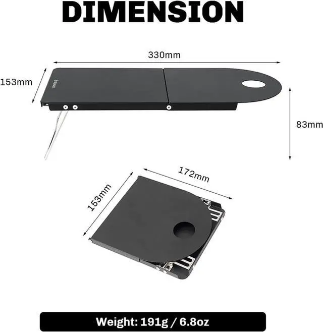 Alt view image 6 of 6 - Firemaple Petrel Ultralight Folding Table - Compact Aluminum Alloy Camp Table for Solo Outings, Backpacking and Wild Camping - Weighs Only 191g(not Include Canister)