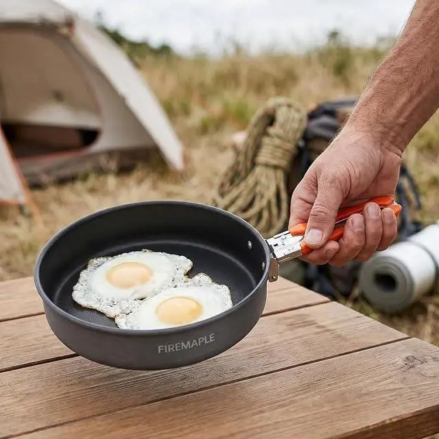 Alt view image 4 of 5 - Fire-Maple 7.6 Inch Camping Frying Pan w/Nonstick Coating | Durable Lightweight Camping Skillet for Cooking Egg Steak | Outdoor Kitchen Equipment Gear | Portable Backpacking Cooking Pan