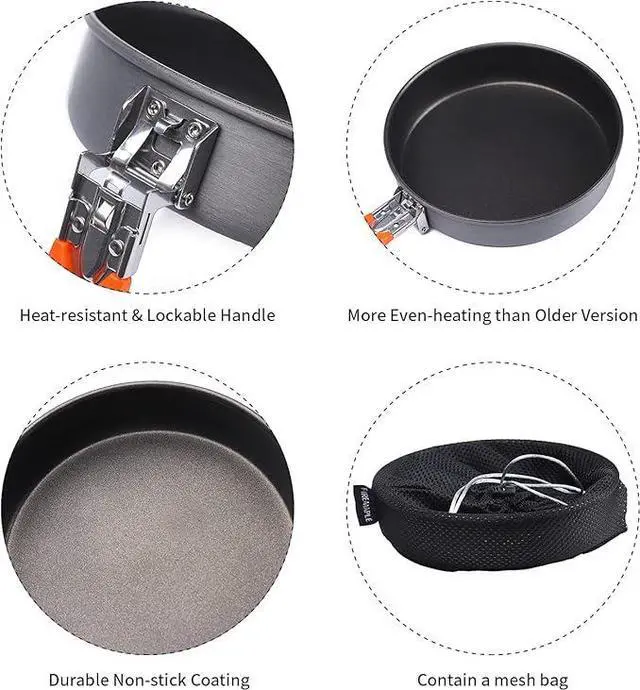 Alt view image 5 of 5 - Fire-Maple 7.6 Inch Camping Frying Pan w/Nonstick Coating | Durable Lightweight Camping Skillet for Cooking Egg Steak | Outdoor Kitchen Equipment Gear | Portable Backpacking Cooking Pan