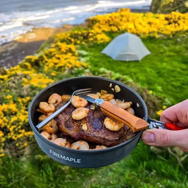 Alt view image 3 of 5 - Fire-Maple 7.6 Inch Camping Frying Pan w/Nonstick Coating | Durable Lightweight Camping Skillet for Cooking Egg Steak | Outdoor Kitchen Equipment Gear | Portable Backpacking Cooking Pan
