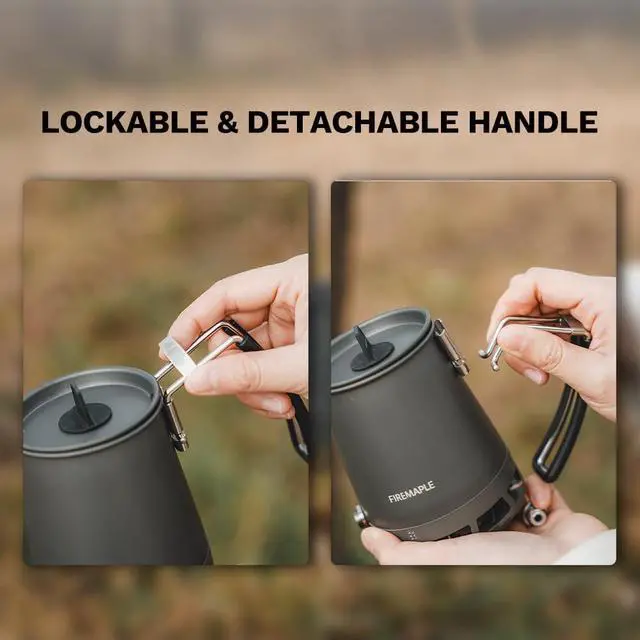 Alt view image 6 of 7 - Fire-Maple Petrel Pour-Over Coffee Kettle 350ml Gooseneck Spout Coffee Pots Detachable Spout Handle Portable Foldable HX Kettle for Camping Backpacking
