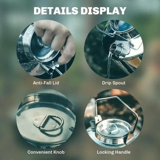 Main image of Fire-Maple Antarcti Portable 1 Liter Lightweight Stainless Steel Camping Kettle | Durable and Portable Camp Tea Pot | Ideal for Bushcraft and Outdoor Campfire Use