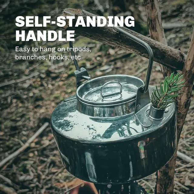 Alt view image 6 of 7 - Fire-Maple Antarcti Portable 1 Liter Lightweight Stainless Steel Camping Kettle | Durable and Portable Camp Tea Pot | Ideal for Bushcraft and Outdoor Campfire Use