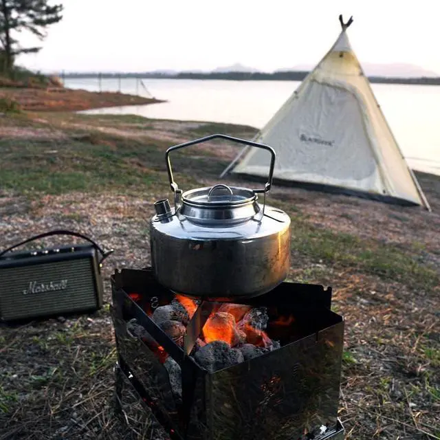 Alt view image 4 of 7 - Fire-Maple Antarcti Portable 1 Liter Lightweight Stainless Steel Camping Kettle | Durable and Portable Camp Tea Pot | Ideal for Bushcraft and Outdoor Campfire Use