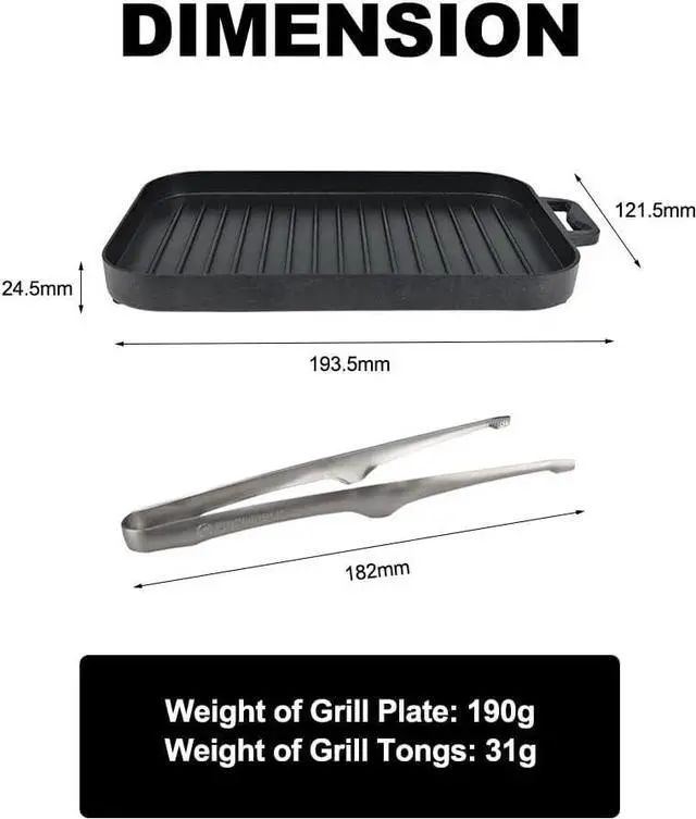 Alt view image 2 of 7 - Compact Aluminium Alloy Mini Griddle Set with Stainless Steel Tongs - Portable Heating Kit for Outdoor and Indoor Use