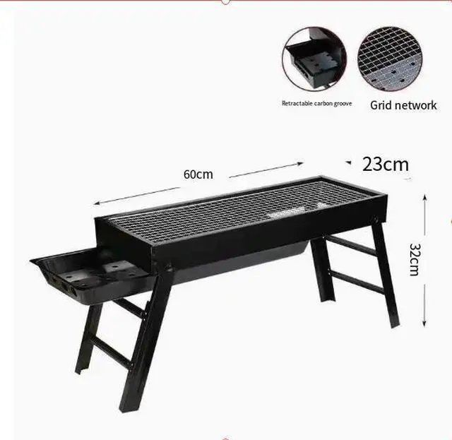 Alt view image 4 of 4 - Outdoor portable barbecue grill, extra thick stainless steel