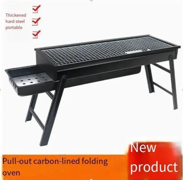 Alt view image 2 of 4 - Outdoor portable barbecue grill, extra thick stainless steel