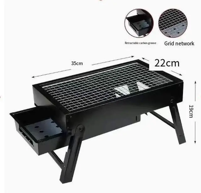 Alt view image 3 of 4 - Outdoor portable barbecue grill, extra thick stainless steel