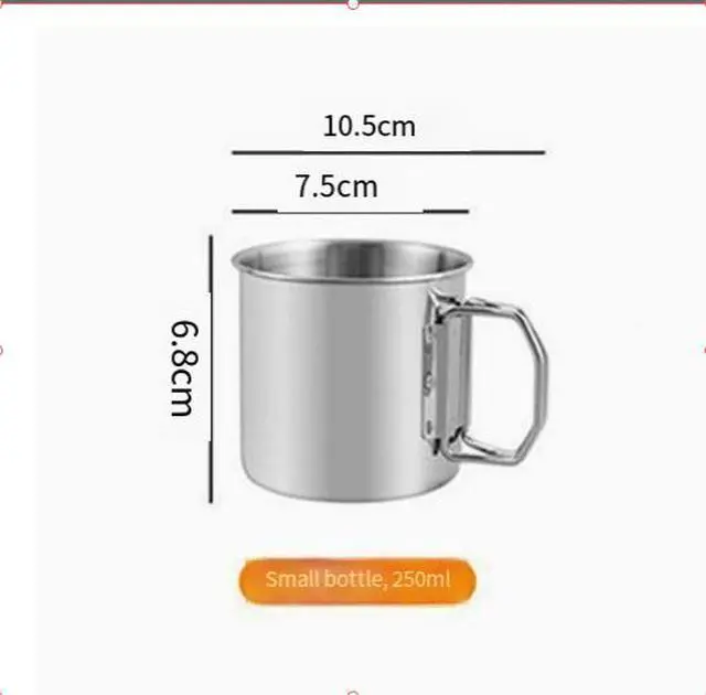 Alt view image 2 of 6 - 304 stainless steel water cup - outdoor camping cup, camping cup, portable folding handle cup, mountain climbing picnic cup