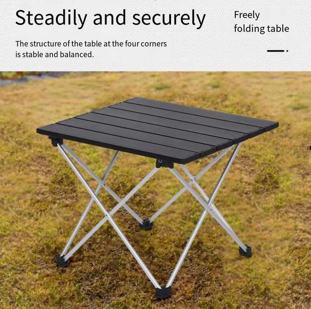 Alt view image 2 of 4 - Outdoor aluminum egg roll table - Portable multi-functional booth aluminum board table for camping, barbecuing, fishing and camping folding table