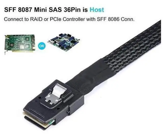 Main image of 2Pack Mini SAS to SATA Cable: 1M SFF-8087 to SATA Forward Breakout Cable SFF-8087 Mini-SAS Controller to Hard Drive (3.3FT)
