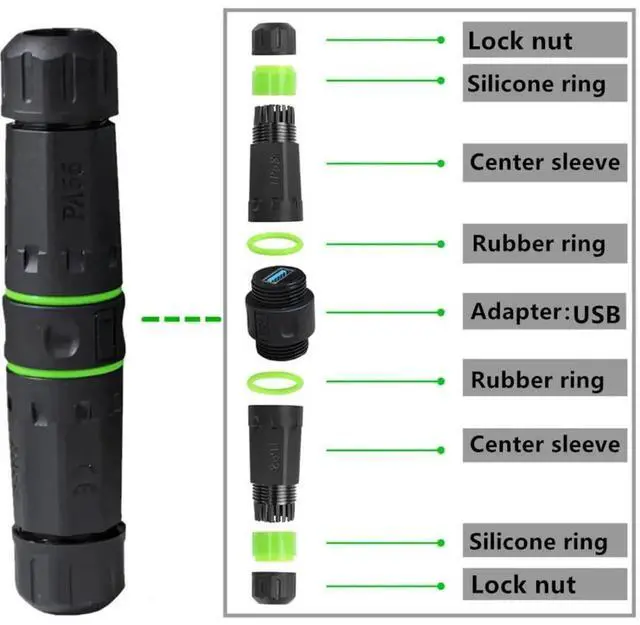 Alt view image 3 of 5 - USB 3.0 Waterproof Coupler,IP68 USB 3.0 Type-A 5Gbps Female to Female Data/Power Outdoor Cable Extension Waterproof Adapter