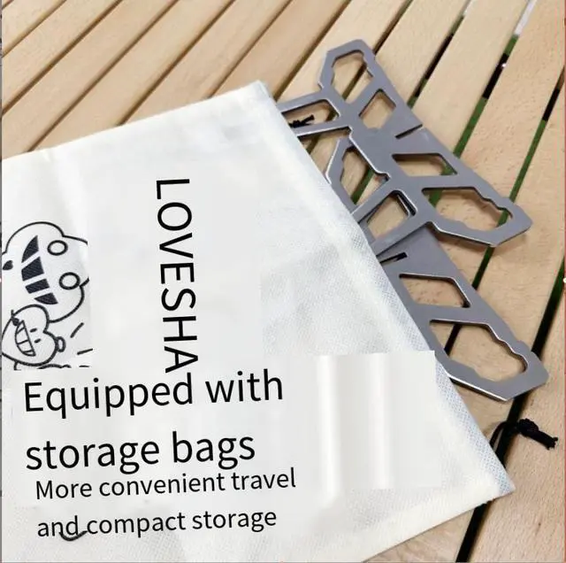 Alt view image 2 of 4 - Portable and foldable stainless steel charcoal stove stand for outdoor