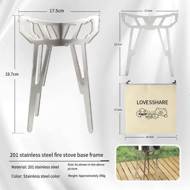 Main image of Portable and foldable stainless steel charcoal stove stand for outdoor