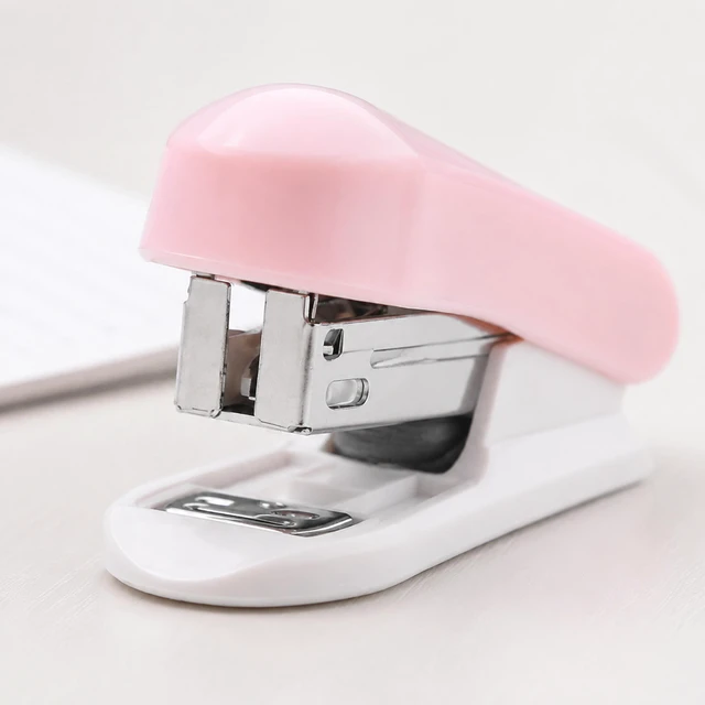 Alt view image 6 of 6 - Stationery machine, small stapler, wholesale of small bookbinding machines, mini-sized, suitable for students, mini binding device, high appearance quality blue
