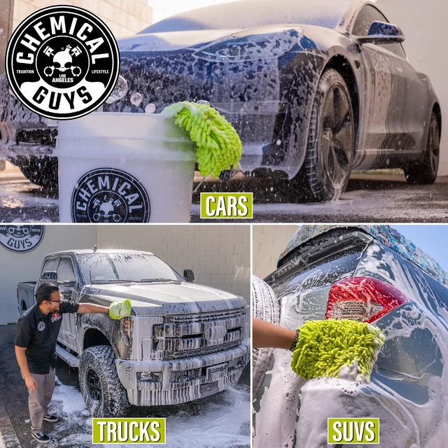 Alt view image 4 of 7 - Chemical Guys, Chenille Microfiber Wash Mitt for Cars, Lime Green, Single