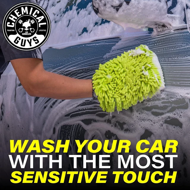 Alt view image 5 of 7 - Chemical Guys, Chenille Microfiber Wash Mitt for Cars, Lime Green, Single