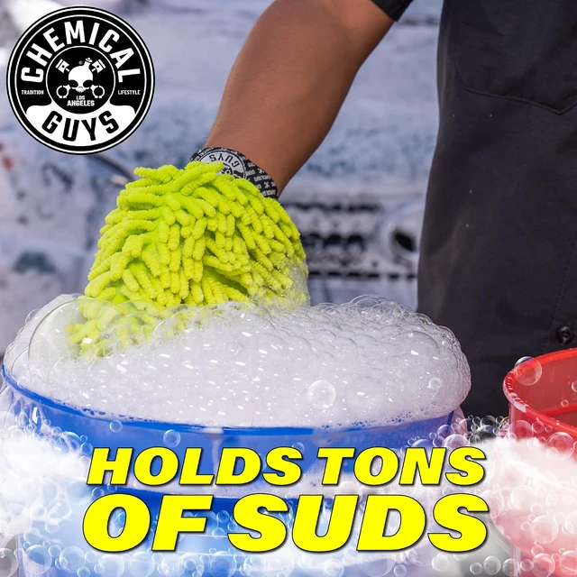 Alt view image 2 of 7 - Chemical Guys, Chenille Microfiber Wash Mitt for Cars, Lime Green, Single